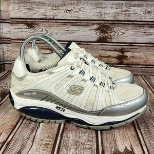 SKECHERS Women's 8.5 Shape-Ups Kinetix Response White Walking Shoes Sneakers